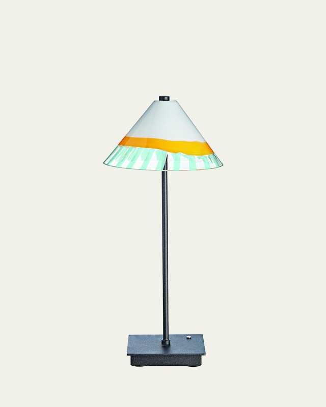 Blue Stripe Murano Glass Table Lamp